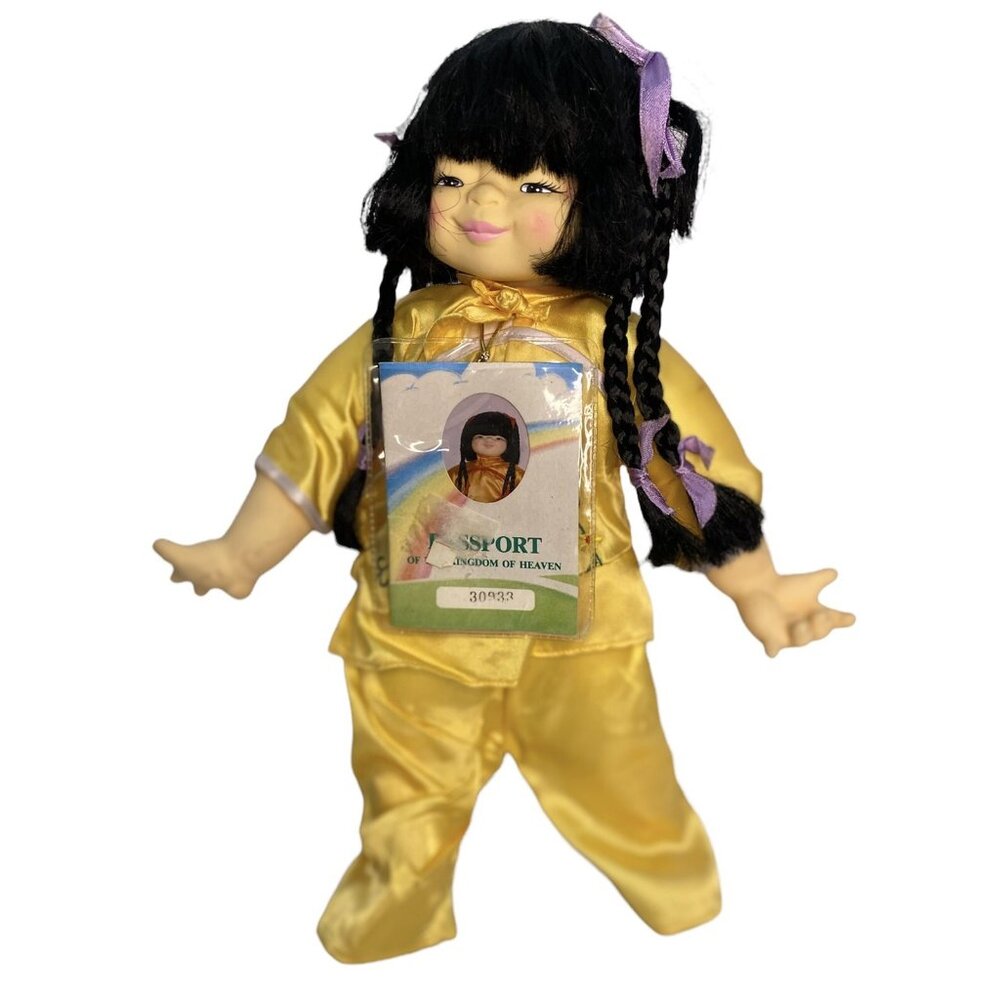 Asian Girl Doll 14" With Stand Passport of the Kingdom of Heaven Collectible